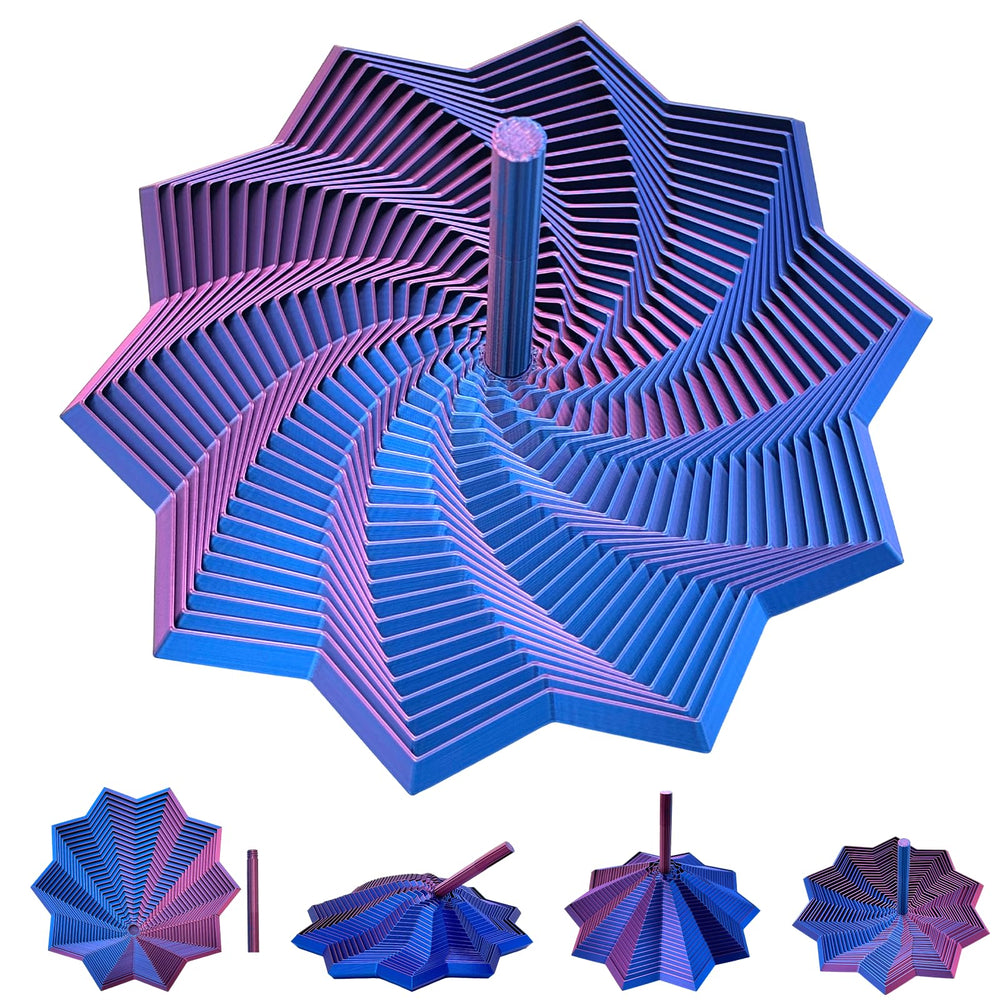 DZZ 3D printed expanded sensory fidget star with spiral handle for focus