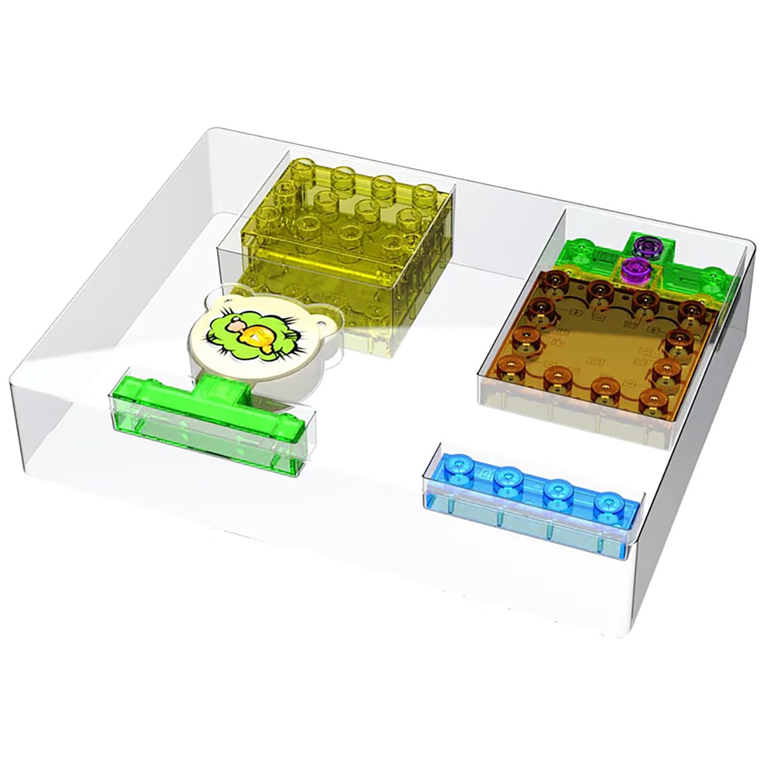 E-Blox prank setup scene showing how sounds enhance brick based pranks