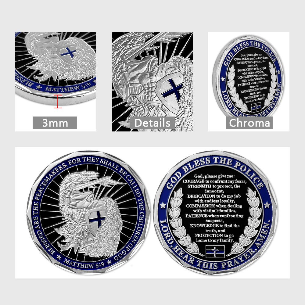 Matthew 5:9 inscription on the coin, a verse honoring peacemakers.