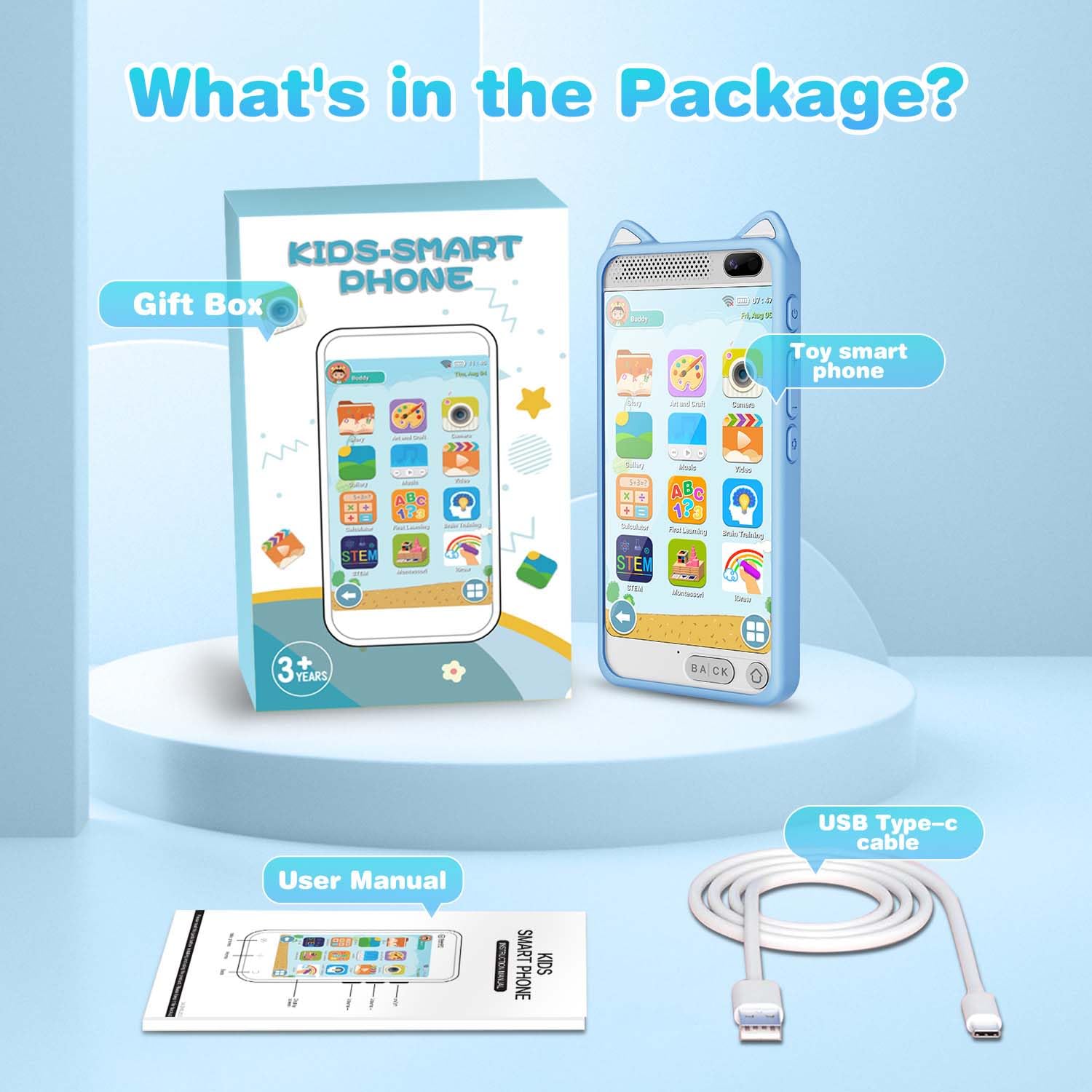 E teacher Kids Phone anti-drop case protects during adventurous play.
