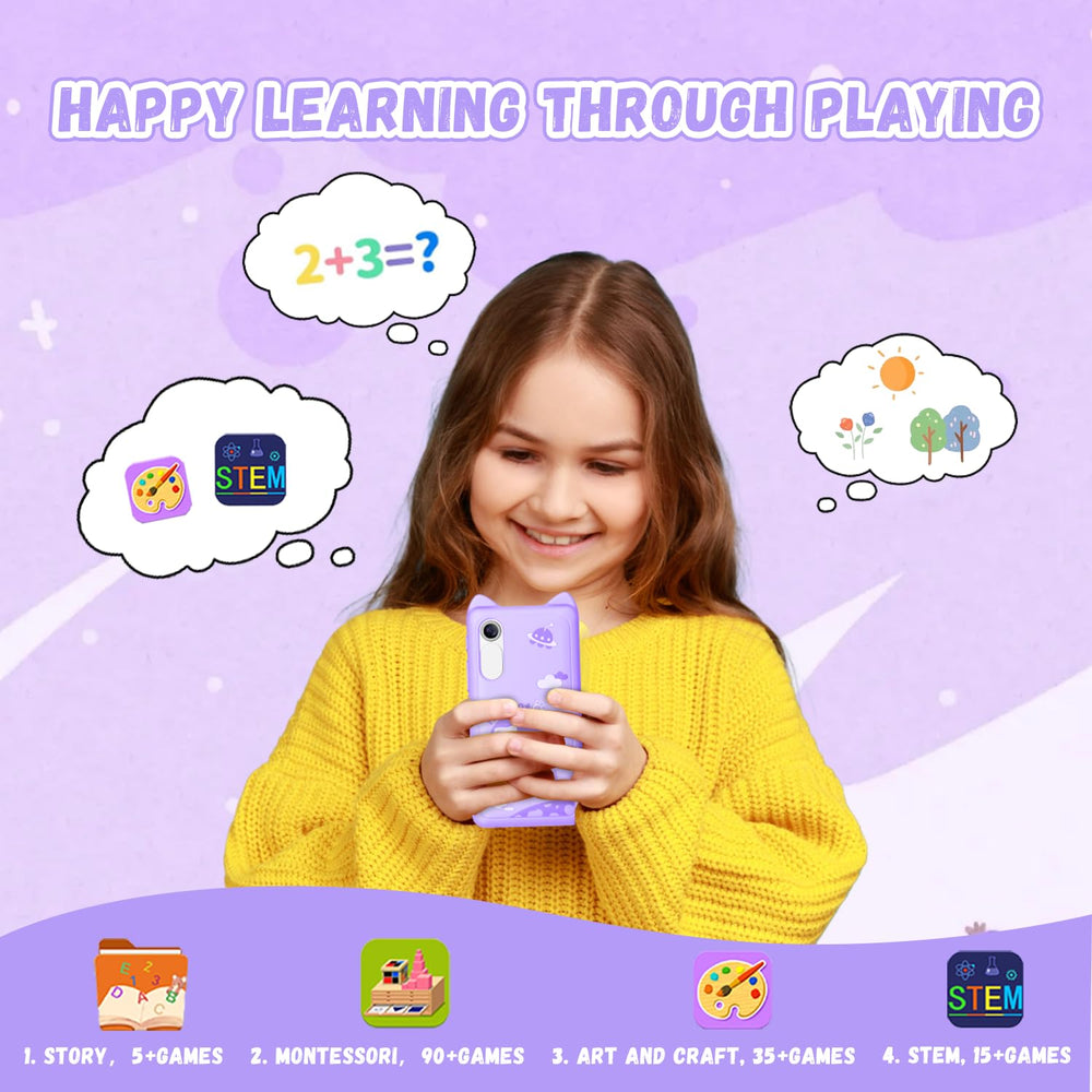 E teacher Kids Phone screen display showing bright 3.97-inch visuals
