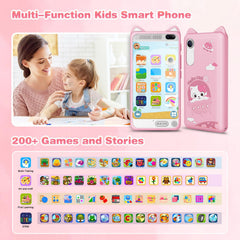 E Teacher Kids Smart Phone Pink dual camera for creative exploration.