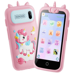 E teacher Kids Smart Phone pink front view for learning