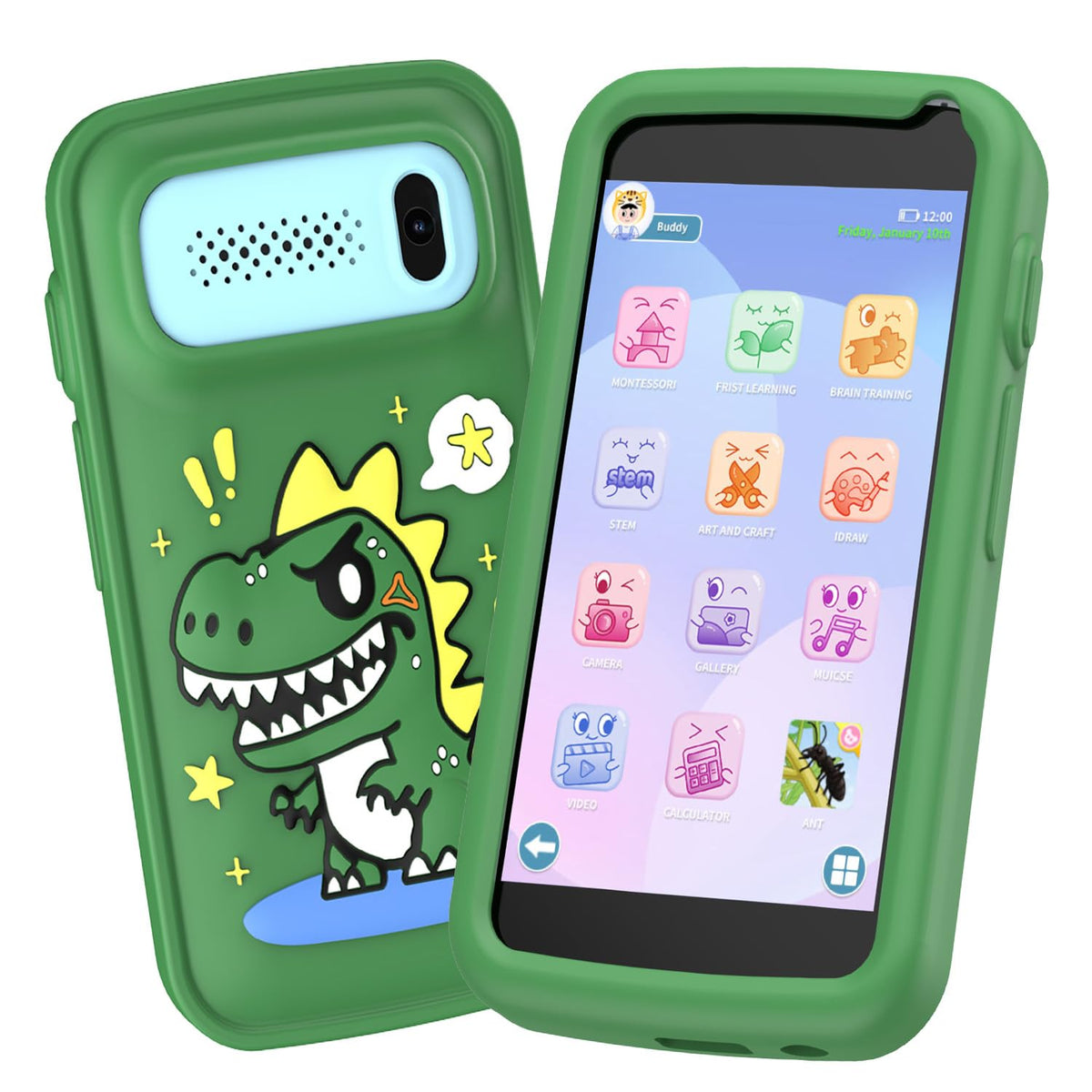 E teacher Kids Smartphone toy front view shows 3.97-inch touchscreen for imaginative play