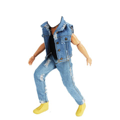 E-TING distressed denim jeans add edge to 12-inch doll outfits.