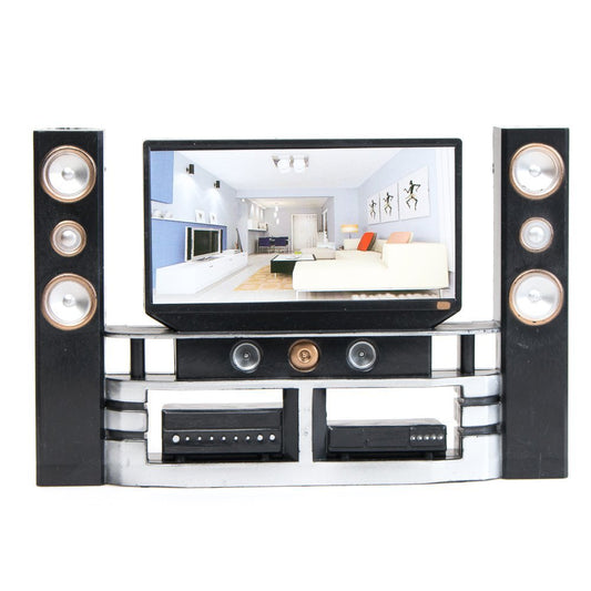 E-TING Hi-Fi TV cabinet for 11.5-12 inch dolls enhances dollhouse realism and play