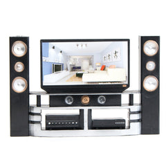E-TING Hi-Fi TV cabinet for 11.5-12 inch dolls enhances dollhouse realism and play