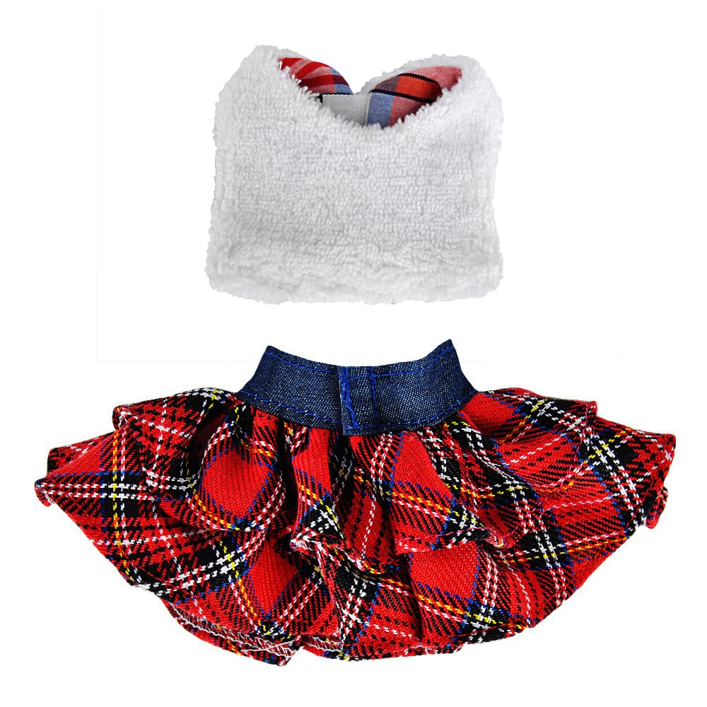 E-TING plaid skirt for elf doll, timeless Christmas style for imaginative dressing