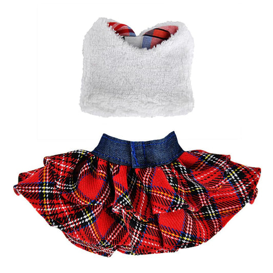 E-TING plaid skirt for elf doll, timeless Christmas style for imaginative dressing