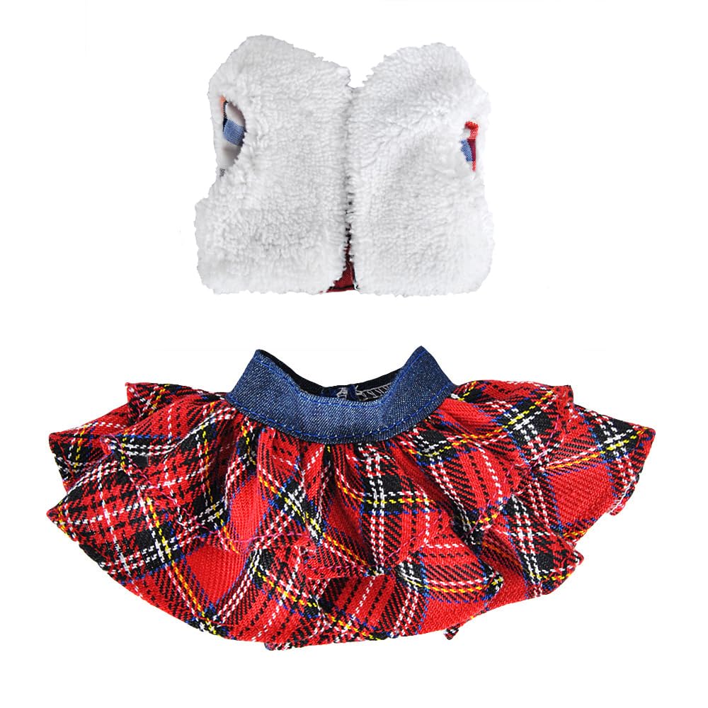 E-TING Santa fluffy vest for elf doll, cozy holiday outfit for festive play