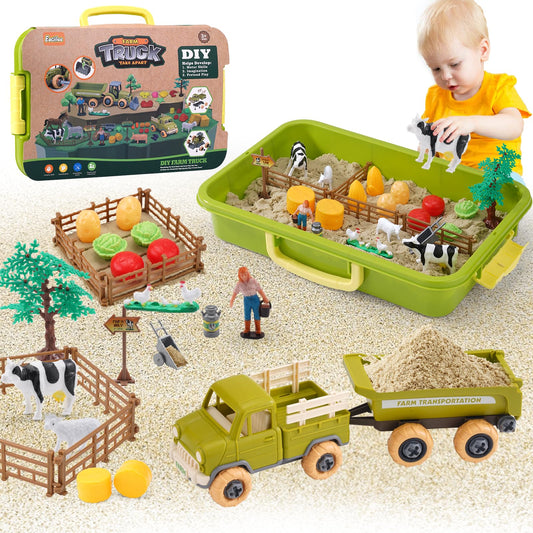 Eaciilee play-sand farm animals: engaging farm figures for imaginative indoor play and sensory exploration.