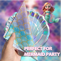 EaciTown undersea party tableware elevates mermaid gatherings with elegant shell design