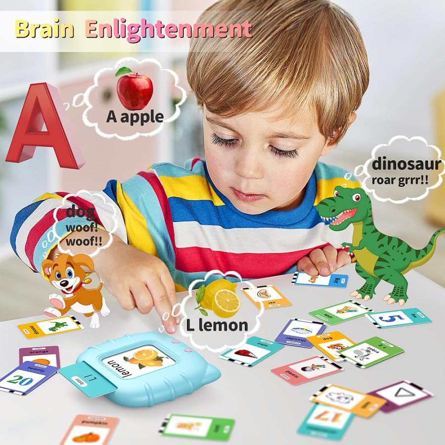 Eaever animal and vehicle cards produce voices to spark interactive play.