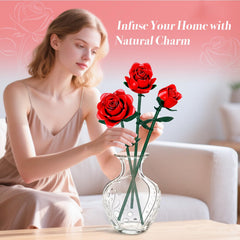 eafzv red rose bouquet with adjustable stems ideal for versatile decor