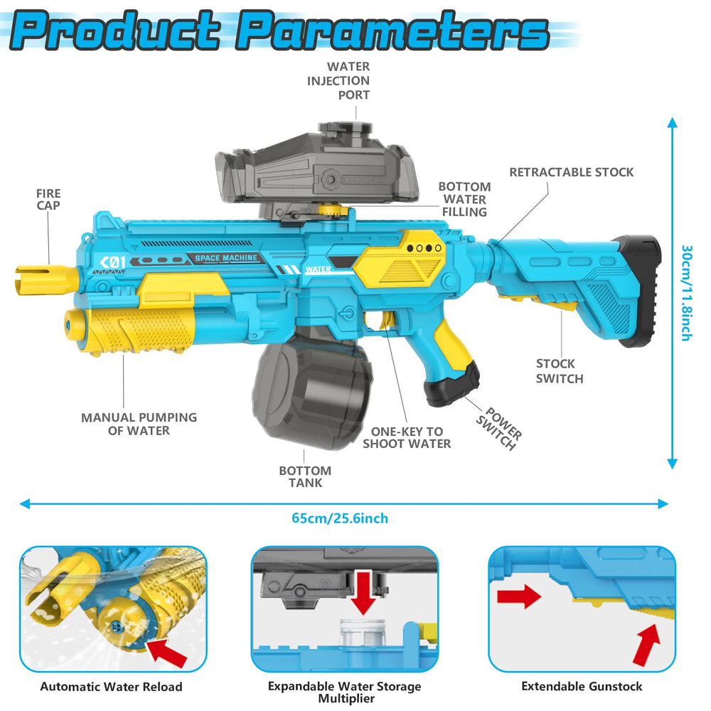 EagleGrove Water Gun external bottle compatibility for longer battles