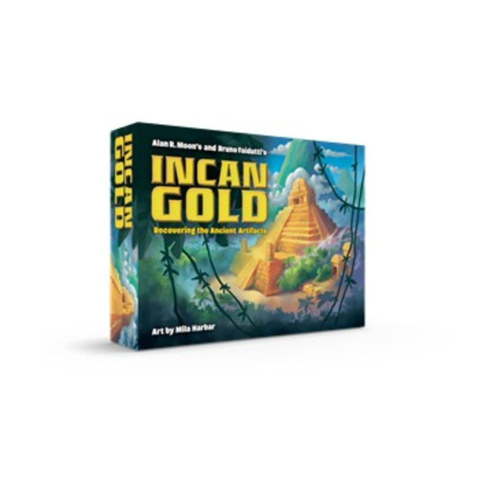 Eagle-Gryphon Games Incan Gold 2024 edition cover art inviting exploration and treasure.