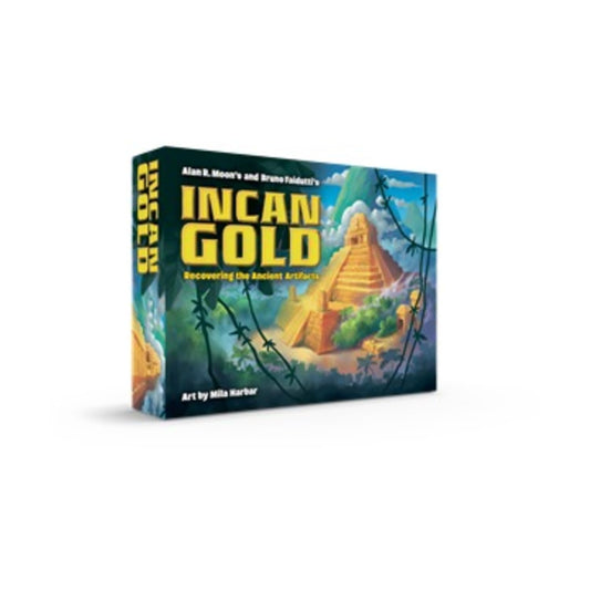 Eagle-Gryphon Games Incan Gold 2024 edition cover art inviting exploration and treasure.