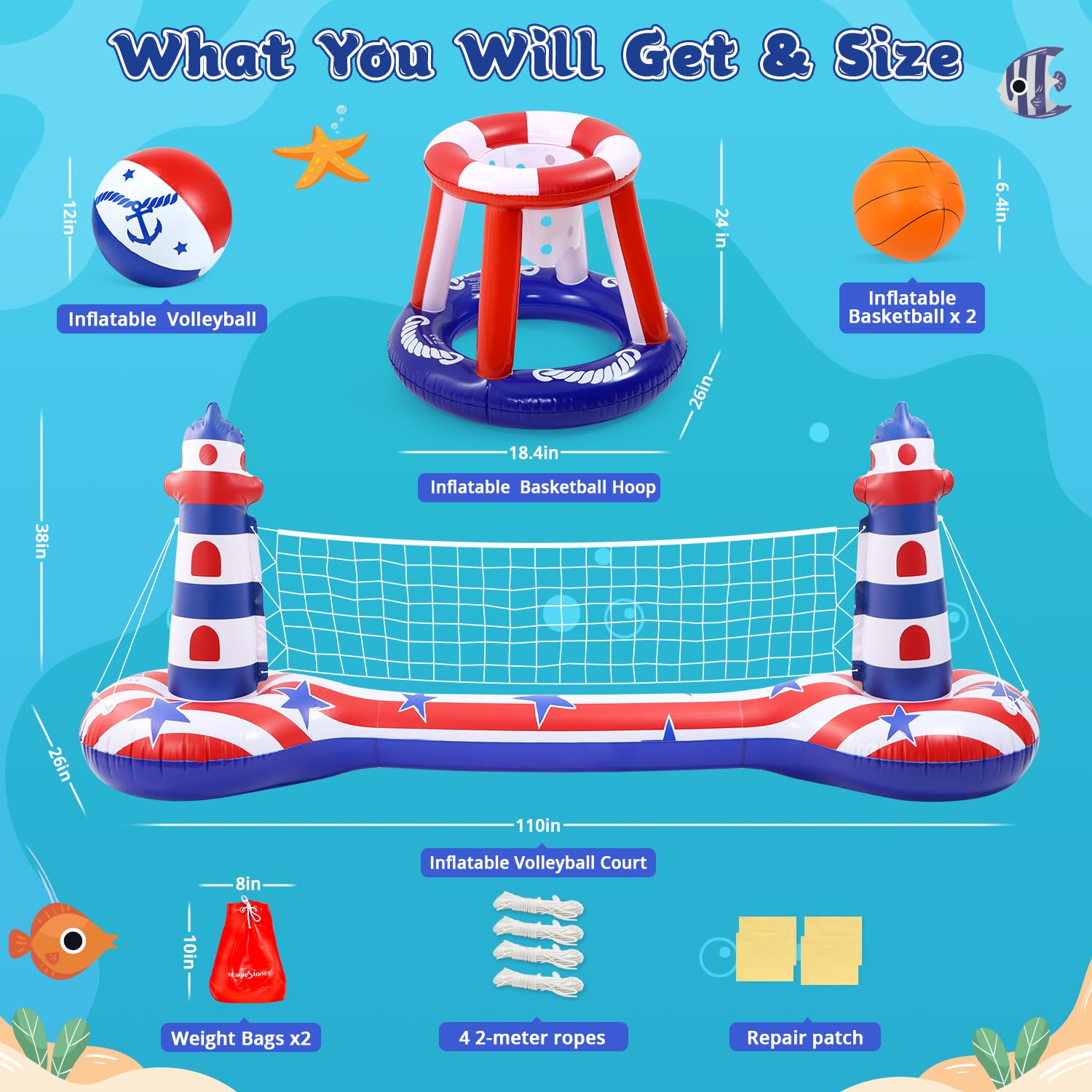 EagleStone adjustable securing ropes enhance stability around the pool