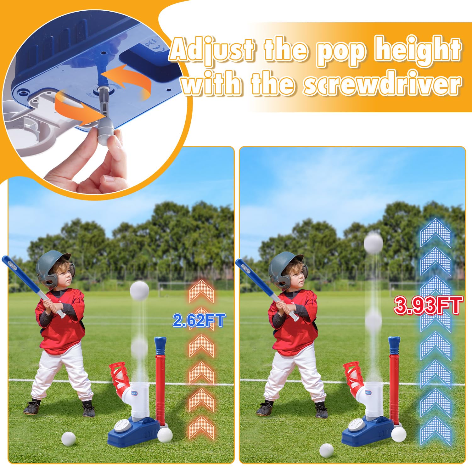 EagleStone Baseball Tee with adjustable height supports growing players.