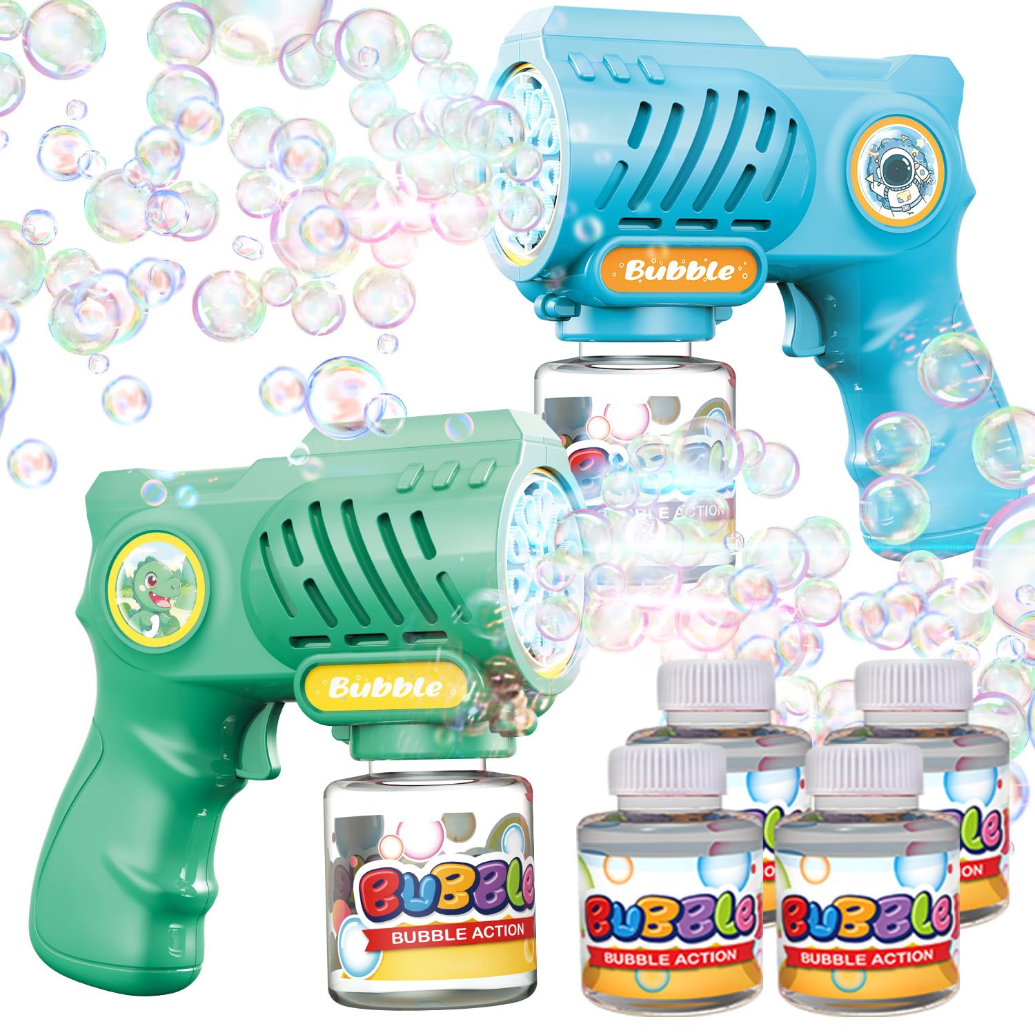 EagleStone bubble guns two-pack ready for outdoor play and continuous bubble fun.