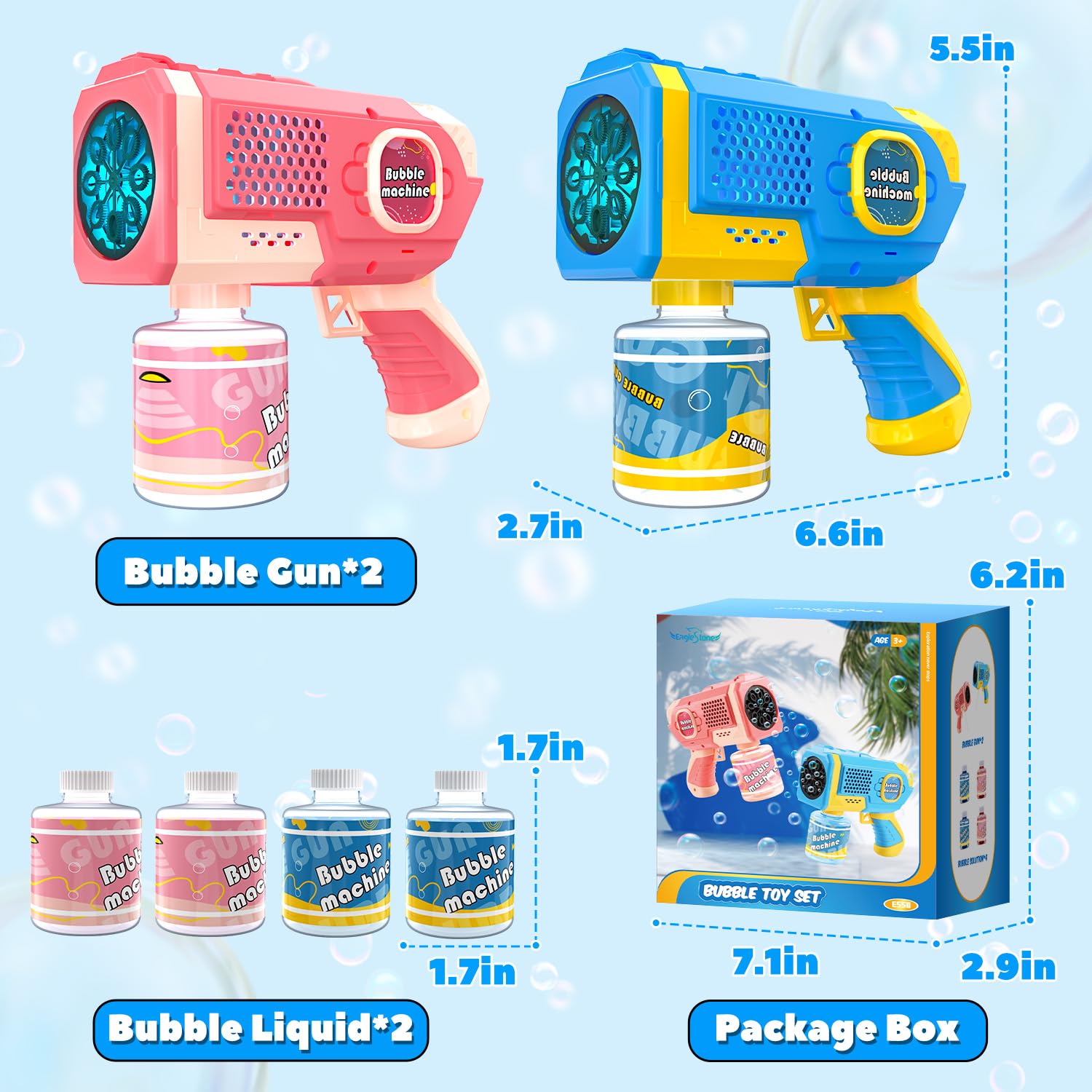 EagleStone compact, portable bubble guns ideal for park or beach.