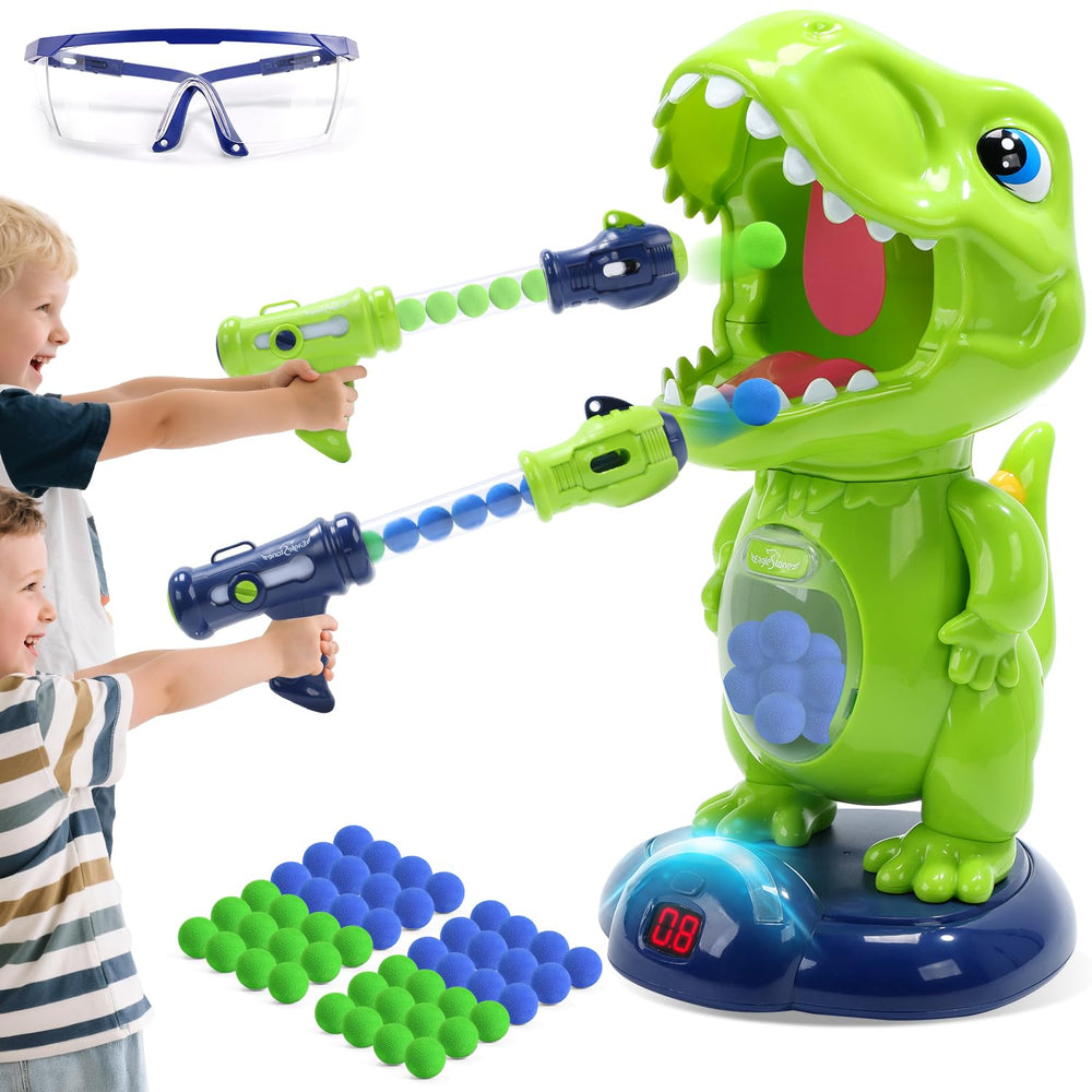 EagleStone dinosaur shooting target in static mode front view for at-home practice and family fun.