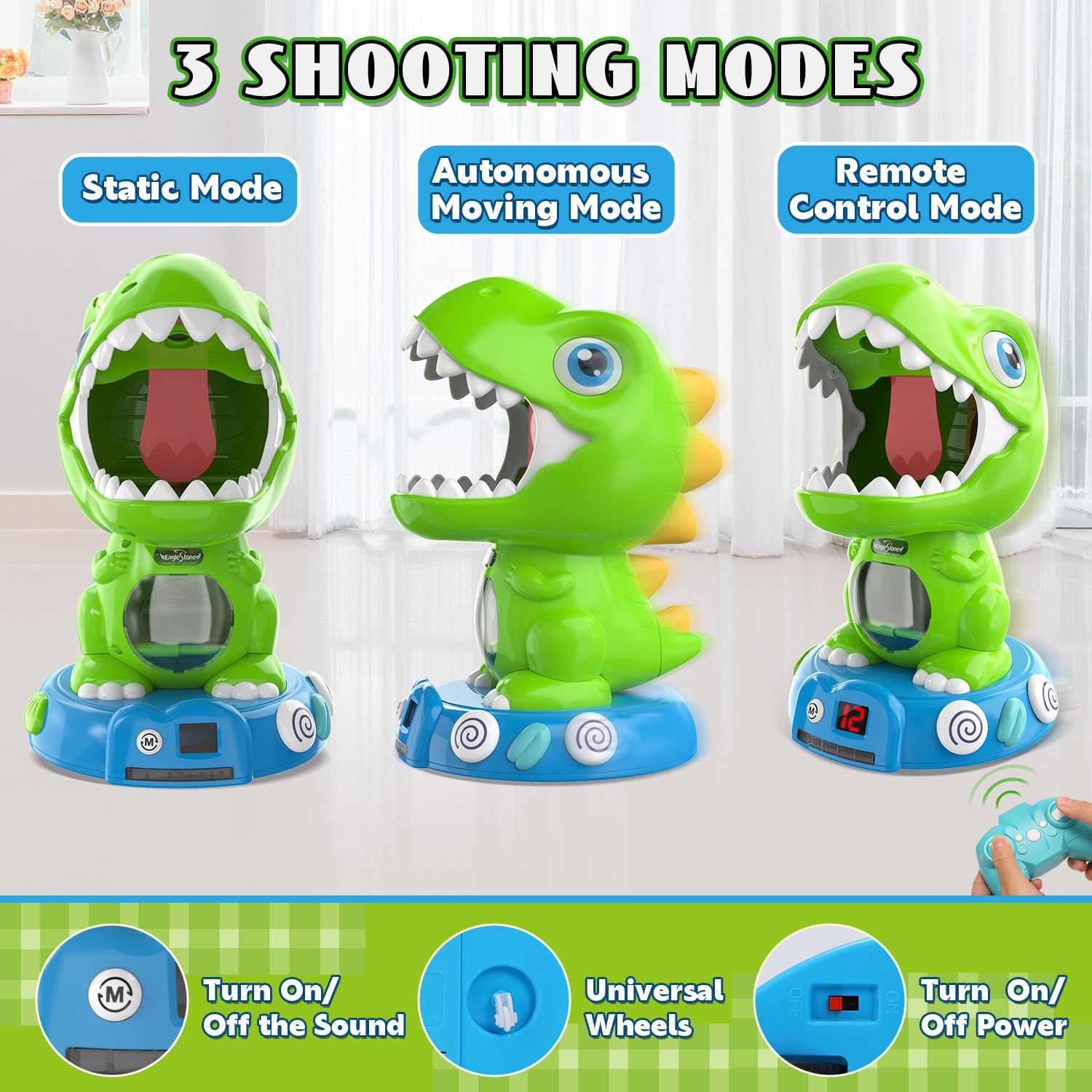 EagleStone dinosaur target for accurate aiming and interactive scoring.