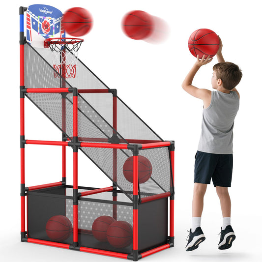 EagleStone kids adjustable arcade hoop with LED scoreboard for active play indoors