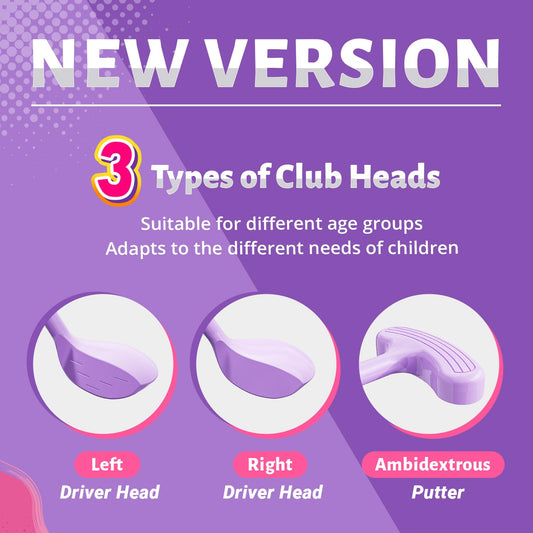 EagleStone Kids Golf Set with interchangeable heads for left and right-handed players.