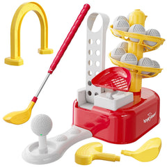 EagleStone Kids Golf Toy Set with automatic ball dispenser for quick indoor practice.