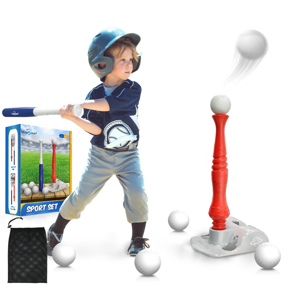 EagleStone tee ball set with sturdy-base enables steady backyard practice.