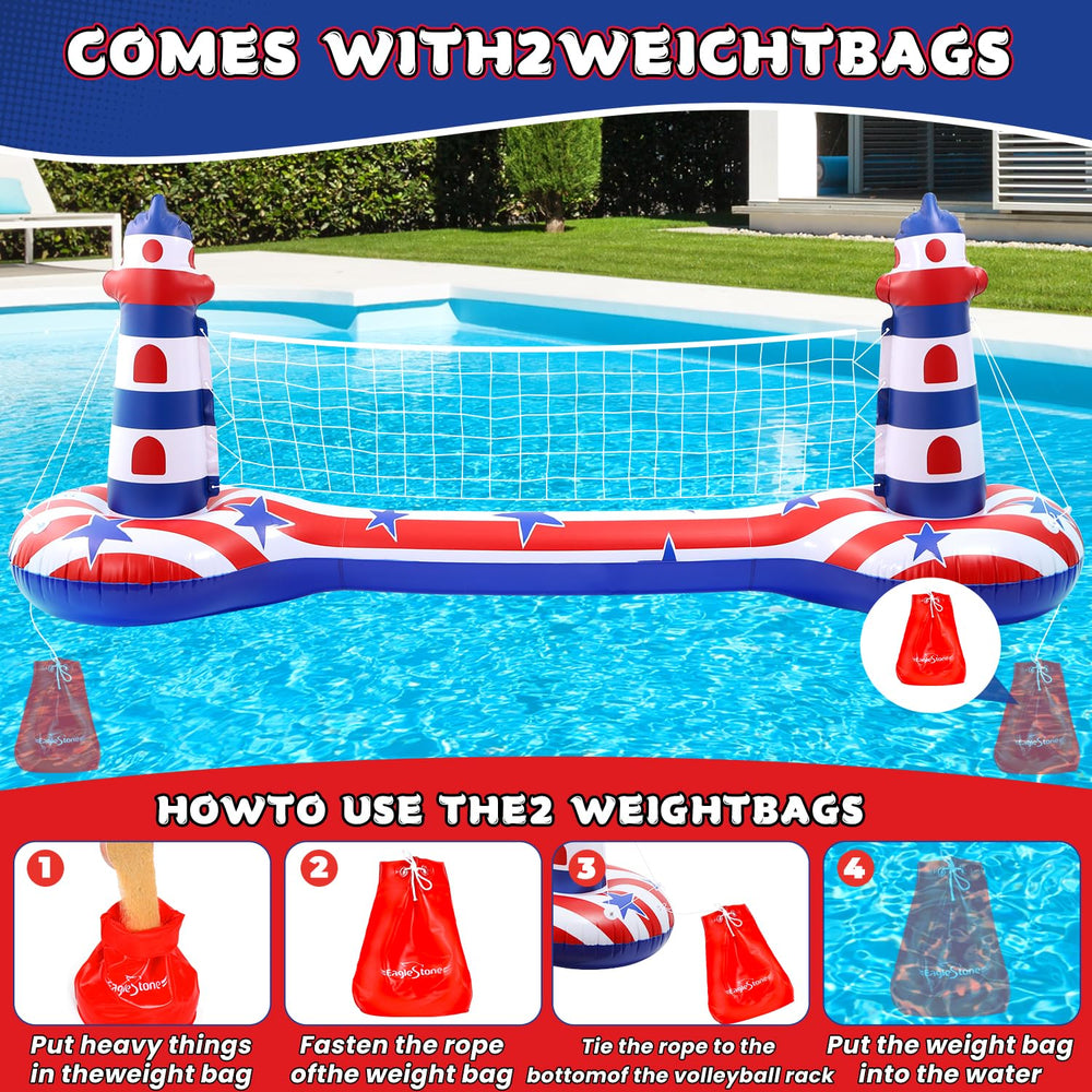 EagleStone weighted bag anchors keep the net in place during windy sessions