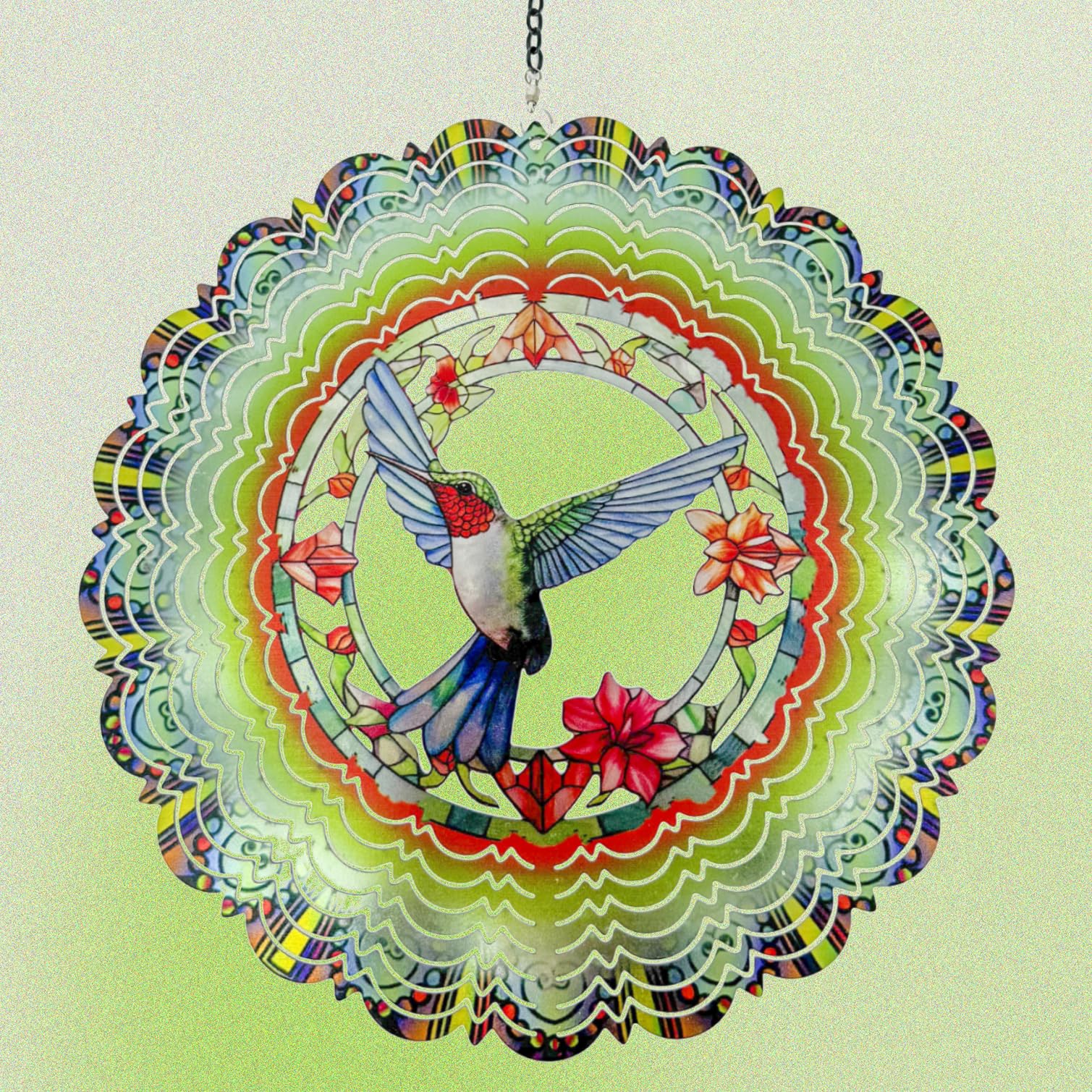 Eandisom hummingbird wind spinner uses 3D layers for vivid sculpture