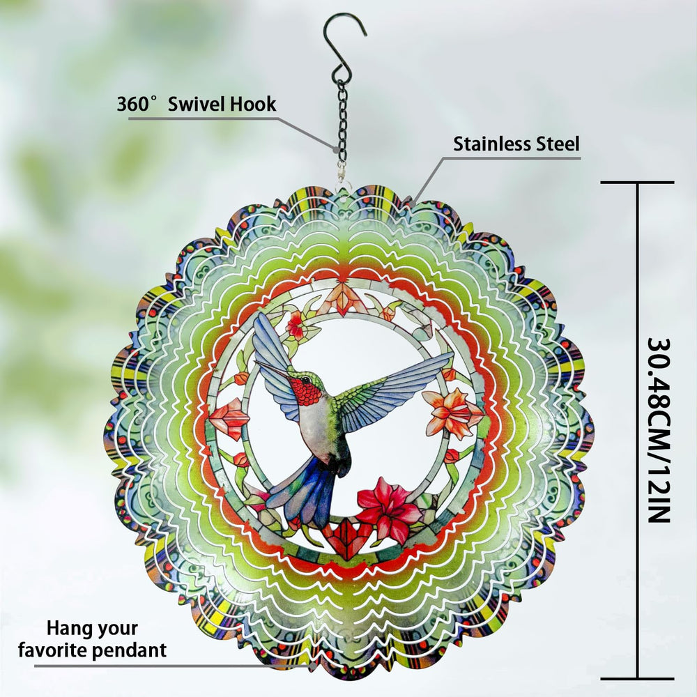 Eandisom hummingbird wind spinner features reflective coating for sparkle