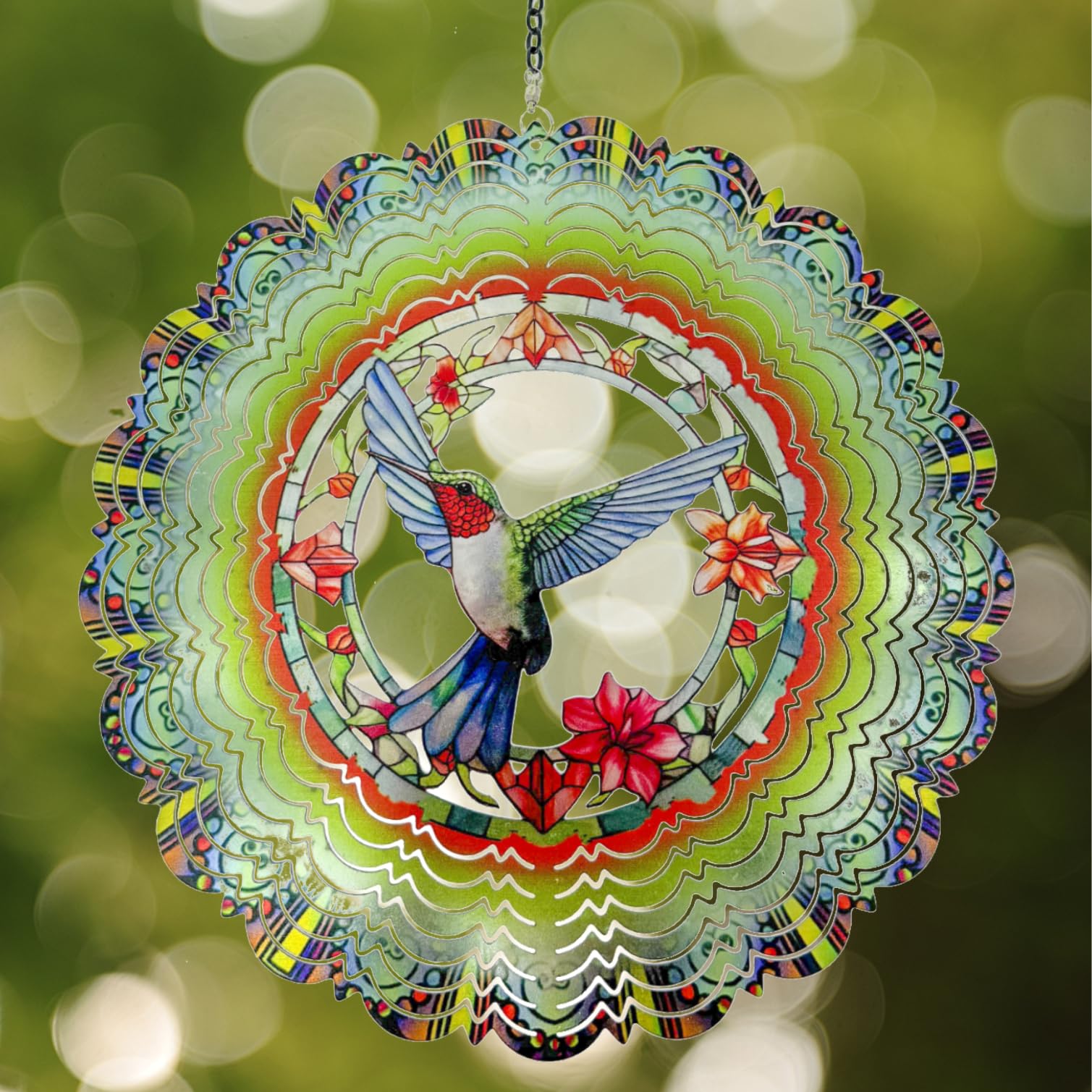 Eandisom hummingbird wind spinner 12-inch outdoor decor adds garden sparkle