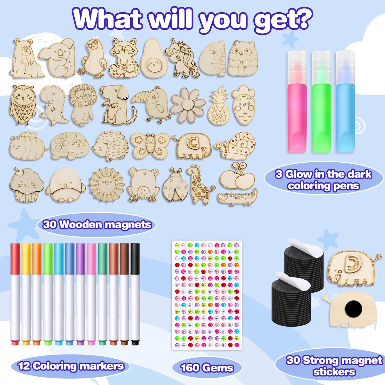 EAPHANT DIY gem embellishments sparkle and personalize magnets