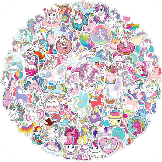 EAPHANT Unicorns stickers pack on water bottles, waterproof and vibrant.
