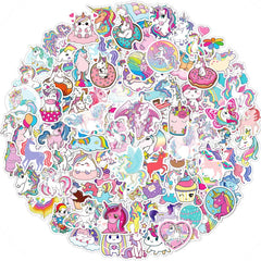EAPHANT Unicorns stickers pack on water bottles, waterproof and vibrant.