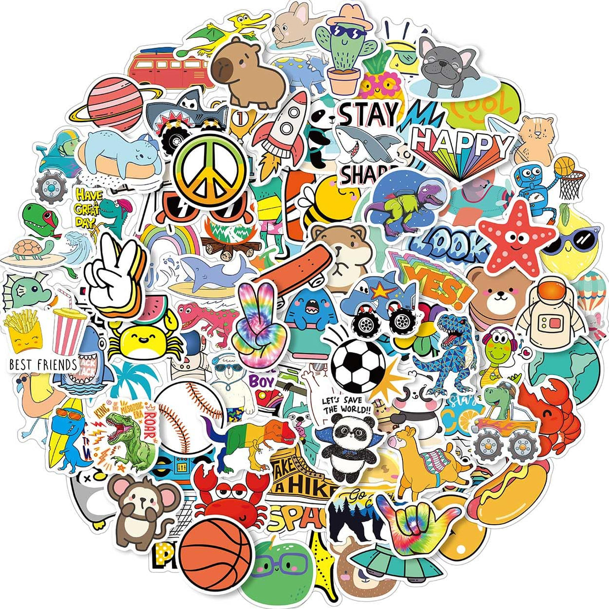 EAPHANT water bottle stickers 100pc vivid vinyl for kid-friendly bottle decoration