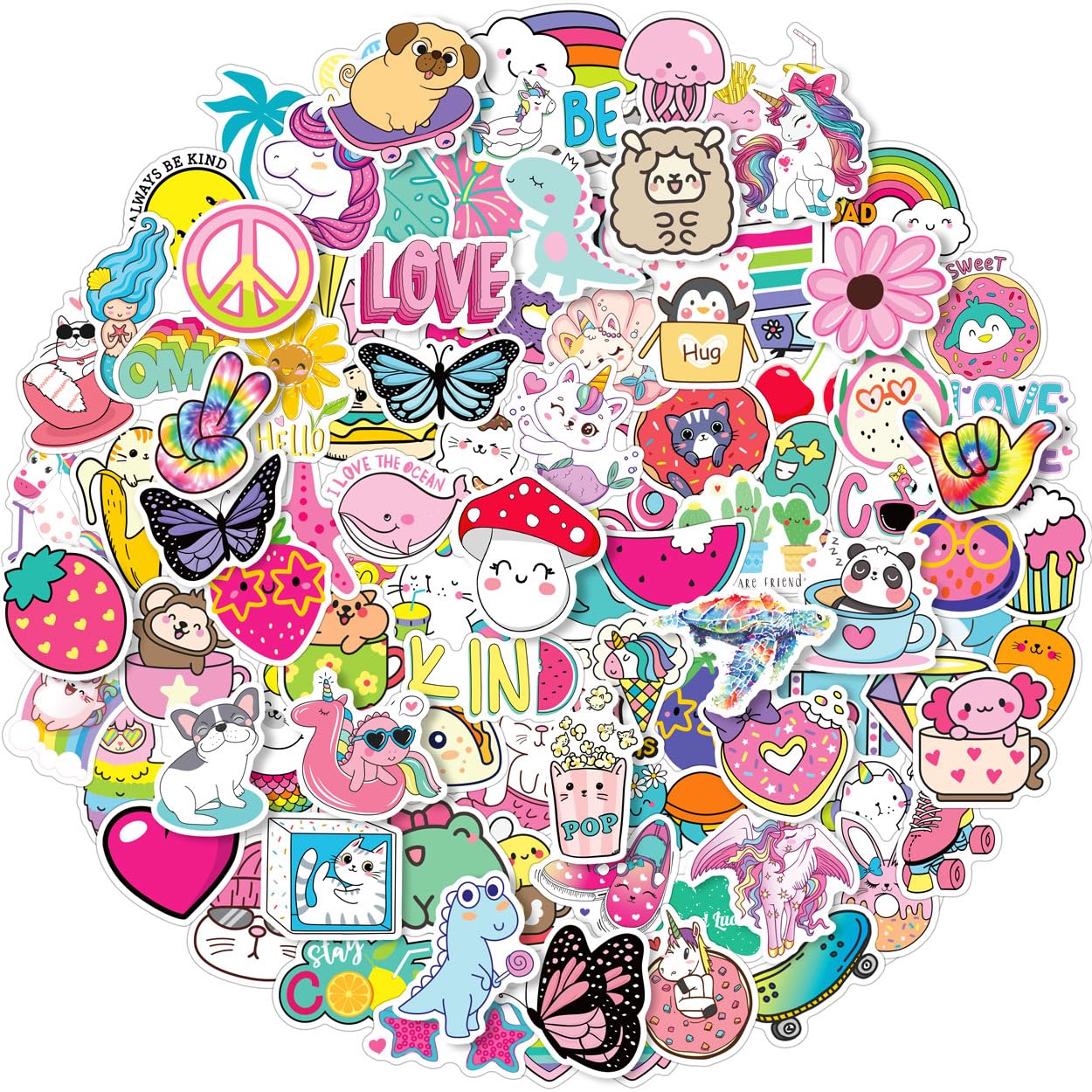 EAPHANT water bottle stickers with cute designs for kids; durable waterproof vinyl.
