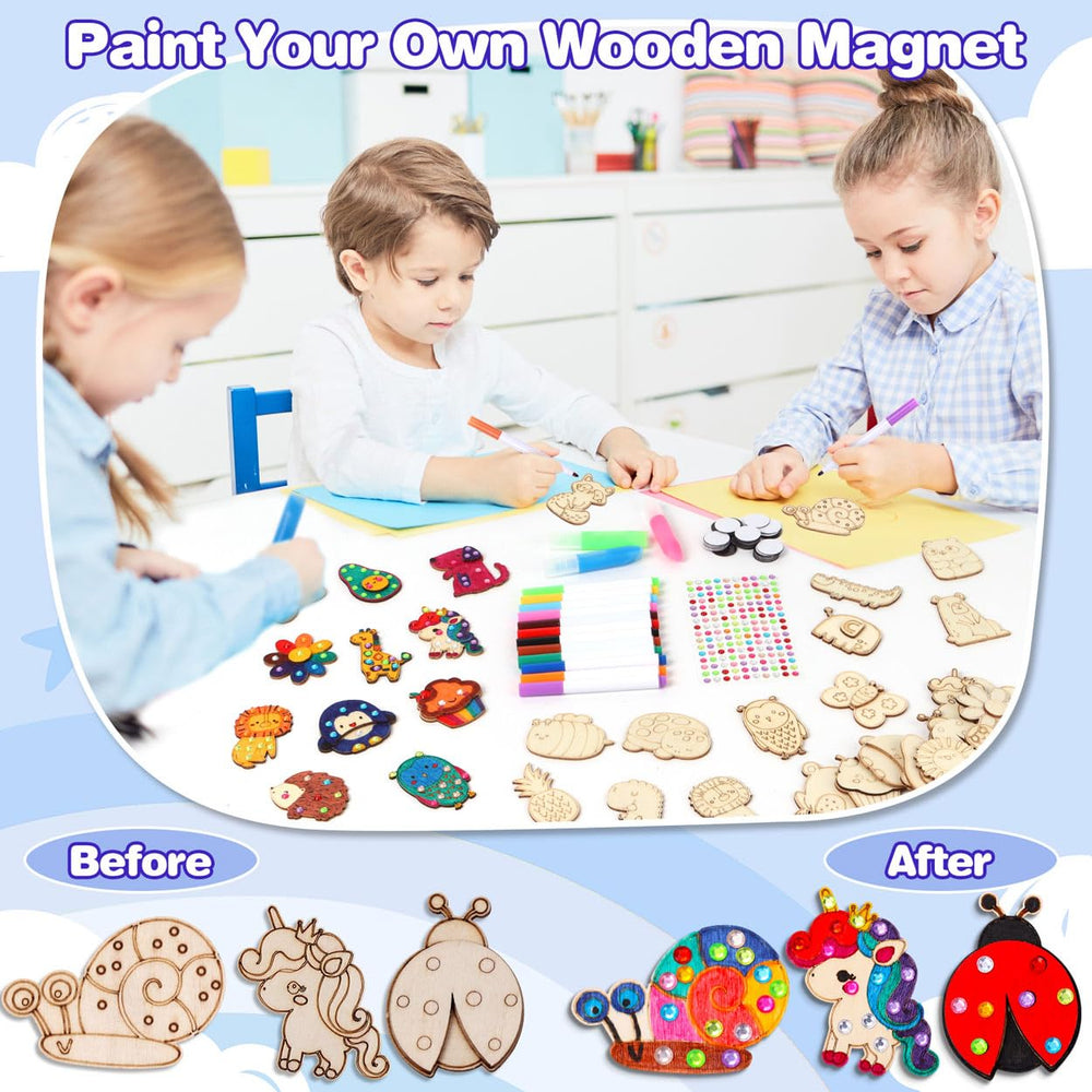 EAPHANT wooden magnets close-up show smooth surfaces ideal for precise painting