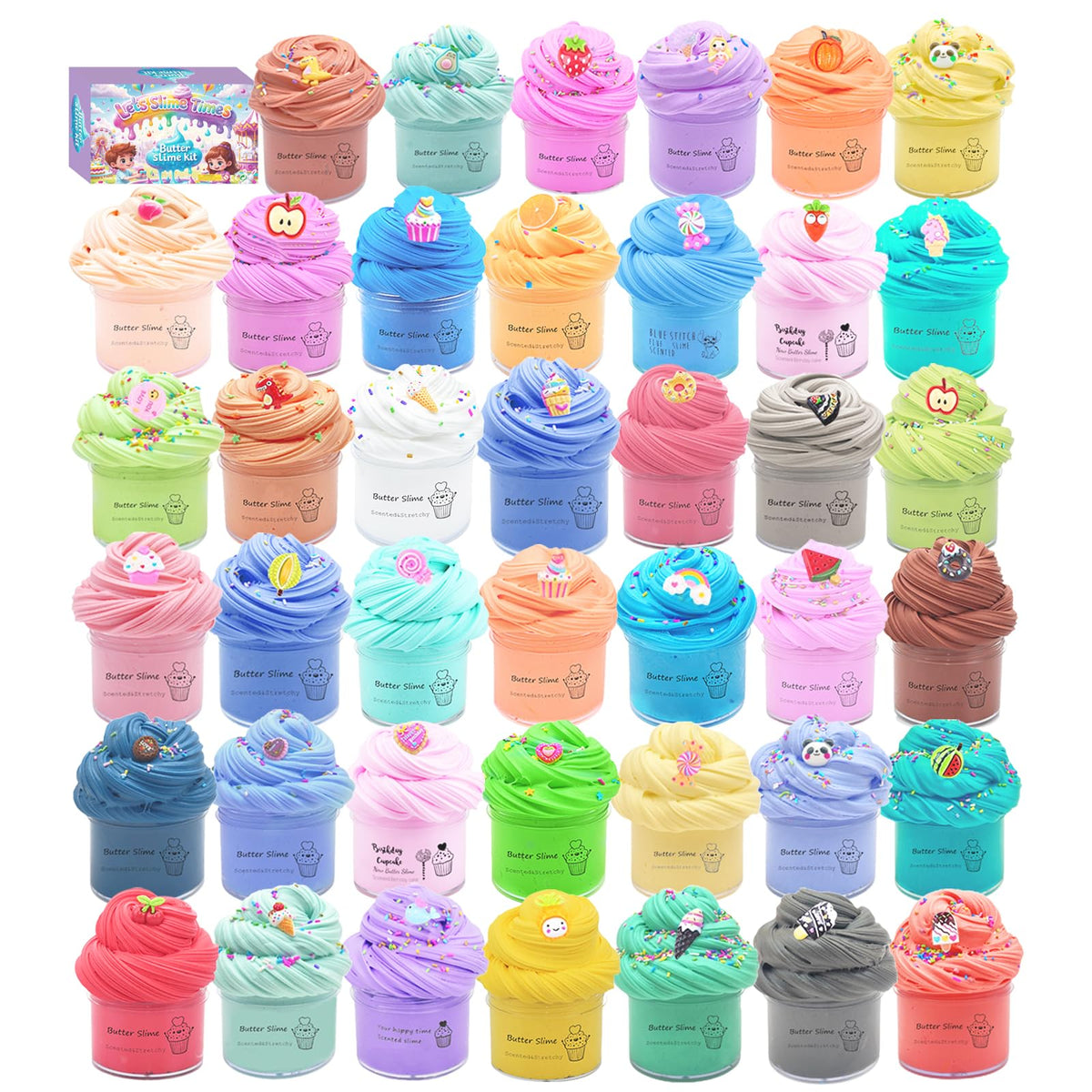 EASYCITY butter slime blue with charms for shared play and tactile fun.