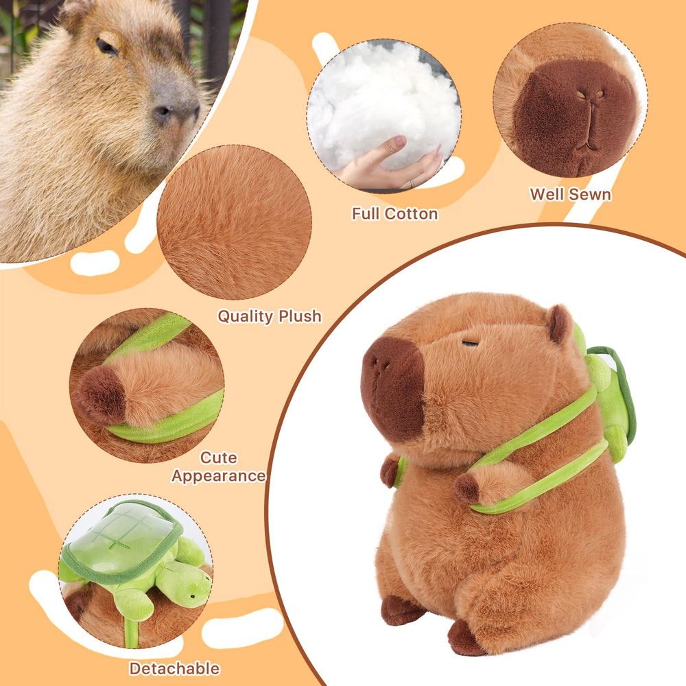 EASELR capybara plush with turtle backpack accessory for kids