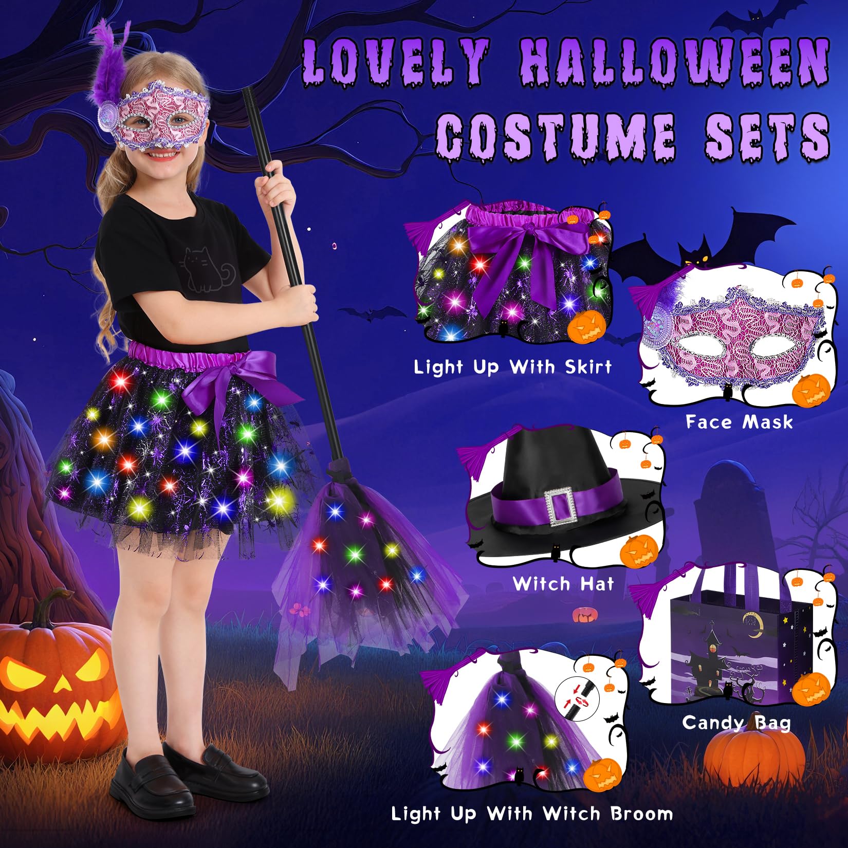 Easface trick-or-treat bag in purple with ample candy space