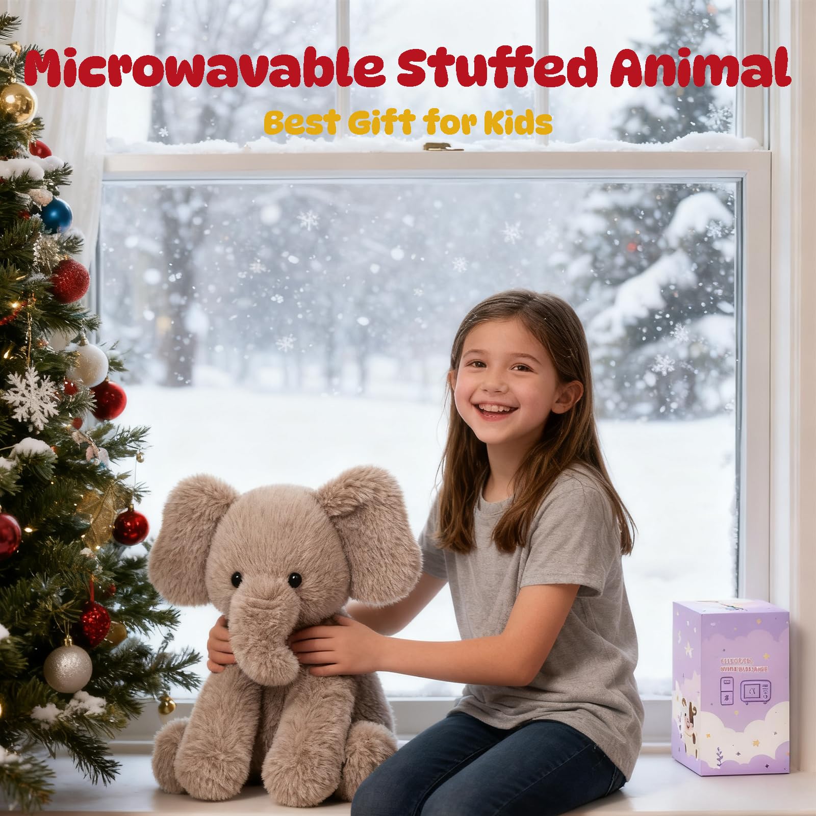 Easfan 12.5-inch elephant plush is soft, cuddly, and easy to carry.
