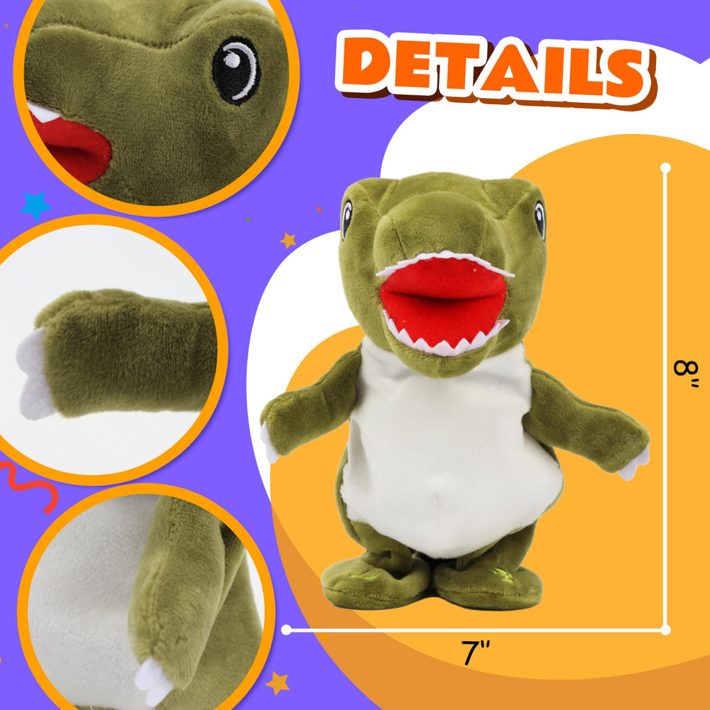 Green Easfan dinosaur plush design highlighting approachable, hug-ready form.