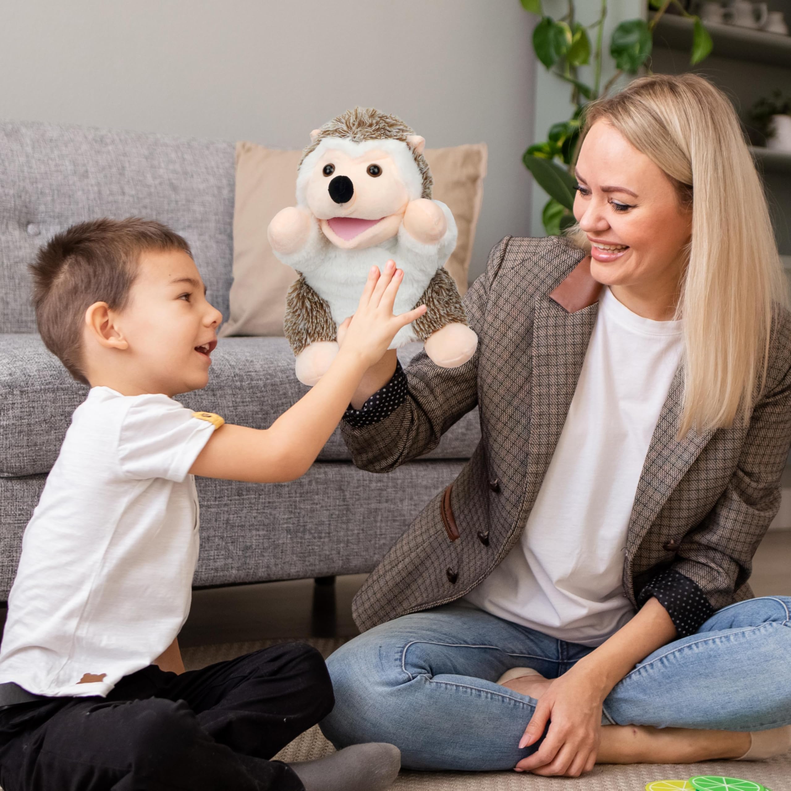 Easfan Hedgehog hand puppet as a delightful holiday gift idea.