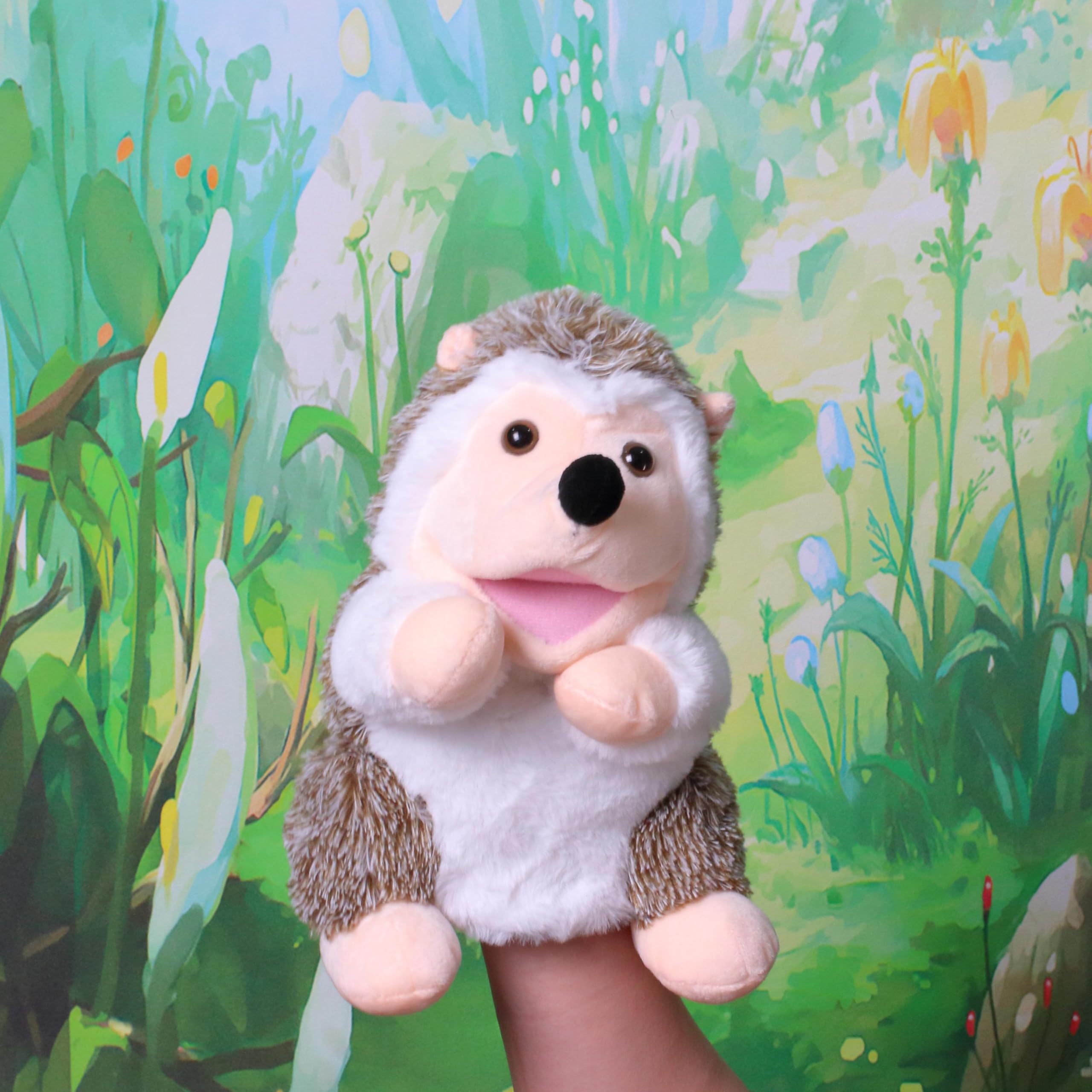 Easfan Hedgehog hand puppet being washed for easy care.