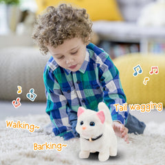 Easfan Walking Kitty plush, meowing sound triggers during play for engagement.