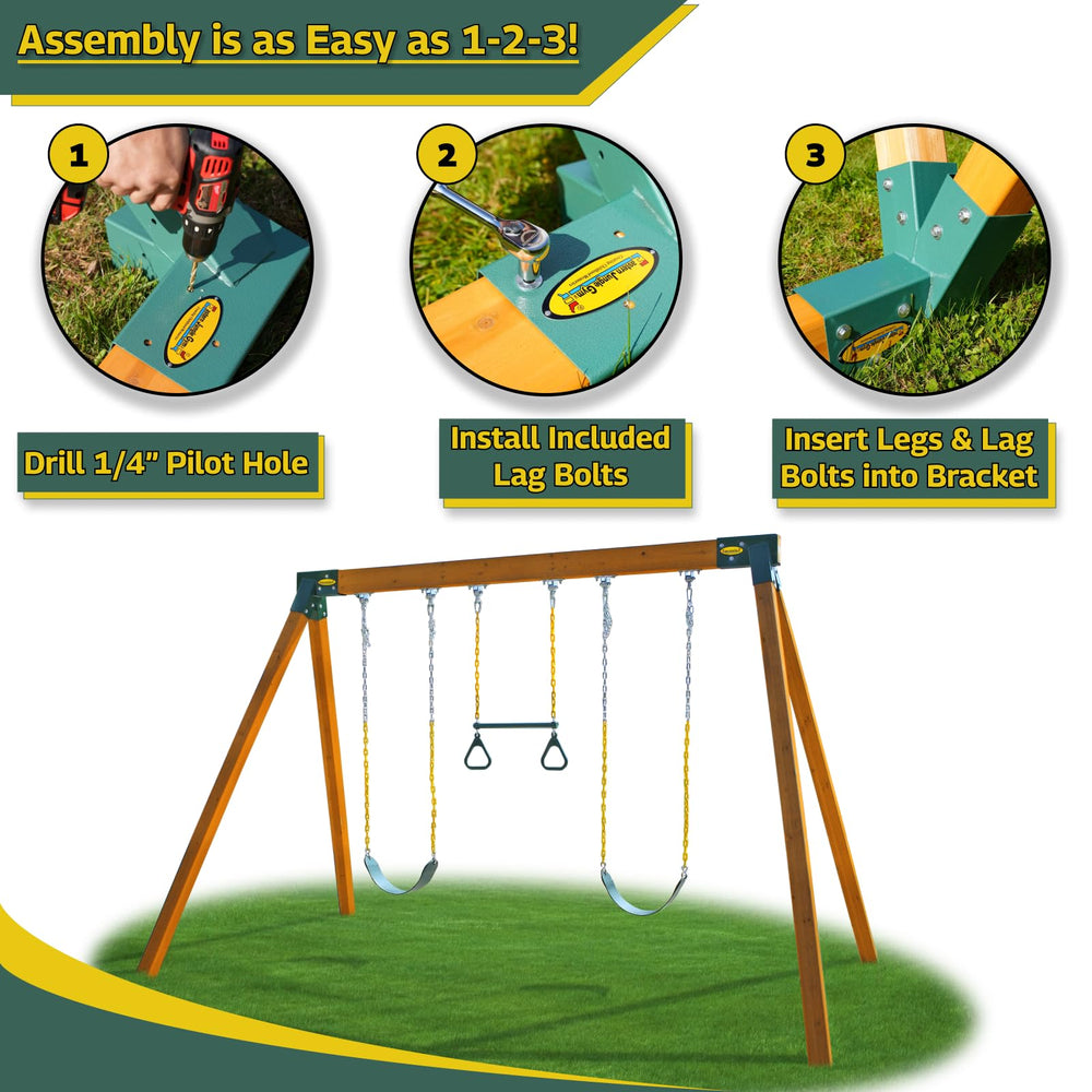 Eastern Jungle Gym hardware included pack highlighting ready-to-use mounting bolts and washers.